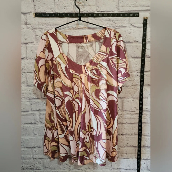 A.N.A Women's 2x Pink Short Sleeve Blouse - Picture 1 of 5